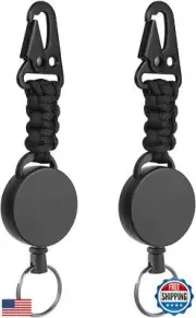2 Pack Retractable Keychain, Heavy Duty Retractable Badge Holder Reel, Retrac