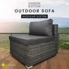 LONDON RATTAN Outdoor Sofa Lounge Wicker 1 Seater Furniture Modular Patio Garden