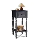 Narrow Console Table 14.2"D x 14.2"W x 28H" w/ 1 Drawer & Shelf, Sofa Side Table