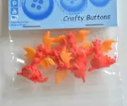 Dragon Buttons / 5 Fantasy Craft Shank Buttons / Dress It Up Jesse James