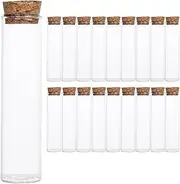 Homoyoyo 20pcs Glass Specimen Display Bottles with Cork Stoppers Transparent Holder for Crafts Art Decor and Storage Leak Design for Home Office Use