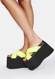 [Lemon Drop by Privileged] Yellow Tanner Platform Sandals