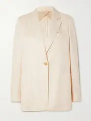 [Max Mara] Max Mara - Boemia Linen-twill Blazer - Ivory - UK 18 UK 18 Ivory
