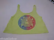 Volcom Juniors Womens L cropped tank top t shirt Lime Green Wonder Crop NWT^^