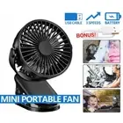 Cooling Clip On Fan Portable USB Rechargeable Fan Mini Desk Fan Men