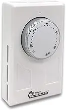 Dr. Infrared Heater DR-001 Wall Thermostat 4 Wires Single or Double Poles 120-277V 3360-7756W, White.