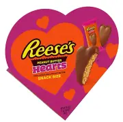 Milk Chocolate Peanut Butter Snack Size Hearts, Valentine'S Day Candy Gift Box,