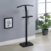Kings Brand Furniture – Metal Suit Valet Stand Clothes Rack Jacket Hanger, Black