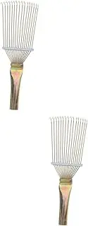 Housoutil 2pcs Horse Hair Removal Brush Grooming Rake Metal Cattle Hair Brush Horsehair Comb Versatile Pet Grooming Tool