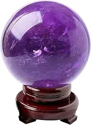 Beitmax Amethyst Crystal Ball Natural Reiki Healing Crystals Gemstone Sphere Polished Stones Sphere for Meditation, Divination, Feng Shui, Home Decor, Gift,110mm