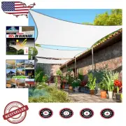 Outdoor 7' x 14' White Shade Sail – Breathable Fabric & UV Blocker for Patios