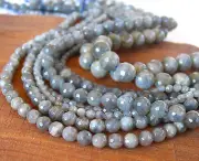 PICK 4mm 6mm 8mm 10mm 12mm Labradorite FACETED round gemstone Beads medium gray