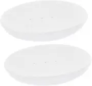 Ciieeo 2Pcs Ceramic Soap Dish Self Draining Soap Holder for Bathroom Slip Design Travel Friendly Bar Soap Container for Rvs Camping and Home Use