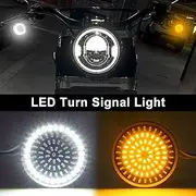 Artudatech Fit for Softail Touring Dyna Sportster Amber 1157 LED Turn Signal Light Inserts Lamp