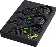 Master Wrench Key Set, 35-Piece Long Arm Ball End Hex Keys | 3-Pack Metric/Sae &