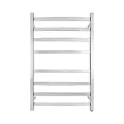 Electric Heated Towel Rack Wall Mounted Towel Rail 8 Bars Square Chrome