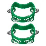 2pcs Tambourine, Jingle Bells Wrist Bells Hand Bell Musical, Green