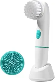 Facial Cleansing Brush, Facial Brushes For Cleansing And exfoliatng, Electric Facial Scrubber Vibration Brush, Face Massager Skin Care Tools Ultrasonic With 2 Heads, Rechargeable For Deep Pore Cleans