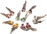 12Pcs Lifelike Foam Bird Decorations with Clip – Artificial Feathered Birds for DIY Crafts Home Garden Décor