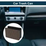 Car Trash Can Portable Seat Back Faux Leather Trash Bin Gold Tone 1 Pcs