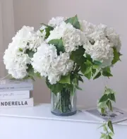 PCS Long Stem Big Size Flowers Artificial Silk Hydrangea Lifelike 3 White