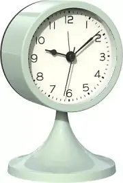 ® 3" Cute Analog Alarm Clock,Small Retro Table Clock Battery Operated,Slient Met