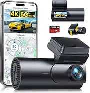 [GKU] Dash Cam Front and Rear Camera,4K+1080P, 5.8GHz WiFi & GPS Dash Camera for Cars,with 64G SDcard,1.47" Display Dashcam, 24HParking Mode,App Control,Super Night Vision,WDR,Support Max 256GB