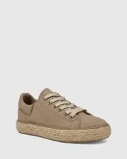 Ohara Camel Canvas Lace Up Espadrille Sneaker.