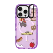 iPhone 16 Pro Impact Ring Stand Case MagSafe Compatible New York Stickers by Megan McKean