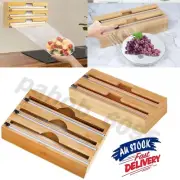 Plastic Food Wrap Dispenser Cutter Foil Cling Film Storage Holder Box Kitchen AU