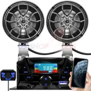 Bluetooth Motorcycle ATV Stereo Speakers Audio Amplifier System AUX USB SD Radio