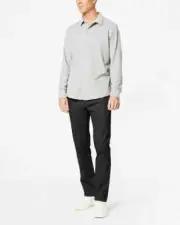 Dockers Signature Khakis 594070004 Pant Men Black Cotton Slim Fit Stretch MCWW50