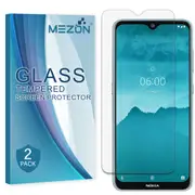 [2 Pack] Nokia 6.2 Tempered Glass Crystal Clear Premium 9H HD Screen Protector by MEZON – Case Friendly, Shock Absorption (Nokia 6.2, 9H) – FREE EXPRESS