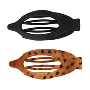 OXX Haircare 2 Pack Oval Claw Clip - Black and Leopard
