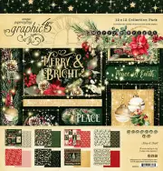 Graphic45 MERRY & BRIGHT 12 x 12 PAPER PACK scrapbooking 16 SHEETS