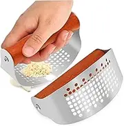 OKUMEYR 2 Pcs Stainless Steel Garlic Press Rockers Saving Manual Garlic Mincer with Unique Design for Essential Kitchen Tool