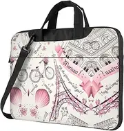 Dog and Paris Towe Print Protective Laptop Bag Versatile Bags Computer Case Soft Women Men Unique