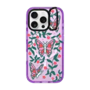 iPhone 16 Pro Impact Ring Stand Case MagSafe Compatible Happy Butterflies