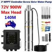 3” DC 72V 900W Deep Well Solar Water Pump Submersible Pump with MPPT Controller