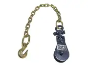 2 Ton 3" Snatch Block with Chain Anchor G70 5/16" Grab Wrecker Car Carrier Cable