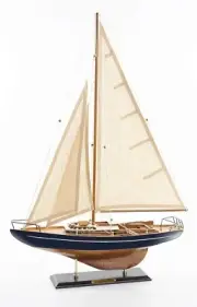 Classic Concordia Wooden Sailboat Model - Antique Navy Decor for Nautical Spaces