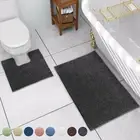 2 Pcs Bath Mat Set 100%Chenille Bath Rug Non-slip, Ultra soft, Water Absorbent