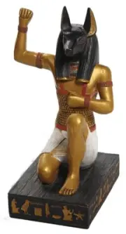 Anubis Ancient Egyptian God of Dead Saluting the Rising Sun Statue 8H E-219GP