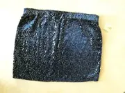 Nwt Forever 21 Navy Vellvet Velour Sequin Mini Skirt Large