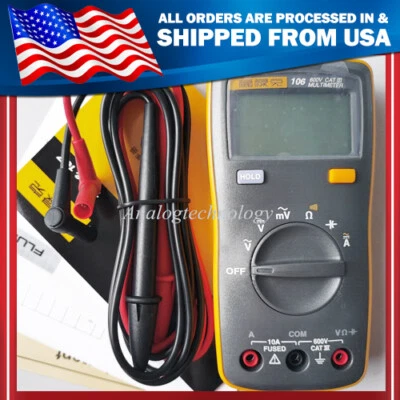 New FLUKE 106 F106 Palm-sized Multimeter AC/DC/Diode/R/C auto/manual