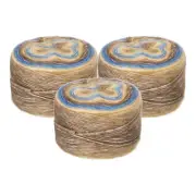 3Pcs 100g Gradient Cake Cotton Yarns Soft Rainbow Yarn Mixed Grey (300g)