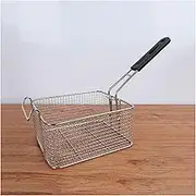 qwmvhfg， Stainless Steel Fry Basket with Anti-scalding Handle Commercial Electric Fryer French Fries Basket Square Oil Filter Frying