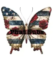 Sublimation Print American Butterfly Ready to Press Heat Transfer