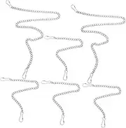 Vaguelly 6pcs Tag Chain Clothes Hangers Coat Hanging Chains Hanging Basket Chains Heavy Duty Chain Hooks Chains for Hanging Bird Hanging Basket Chain with Hooks Silver Steel