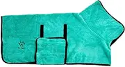Dog Towel Robe - Ultra Absorbent & Breathable Dog Bath Robe with Adjustable Fit - Perfect After Bath, Pool or Rainy Days - Blue Extra Large (XL)